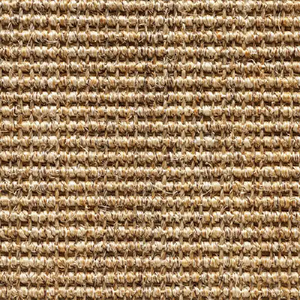 Golden beige sisal carpet fabric.