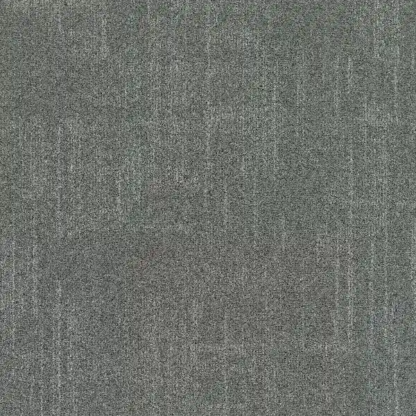Heather gray low-pile nylon carpet with very faint