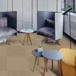 Premium beige carpet tiles for modern office breakout areas and collaborative workspaces in Dubai.