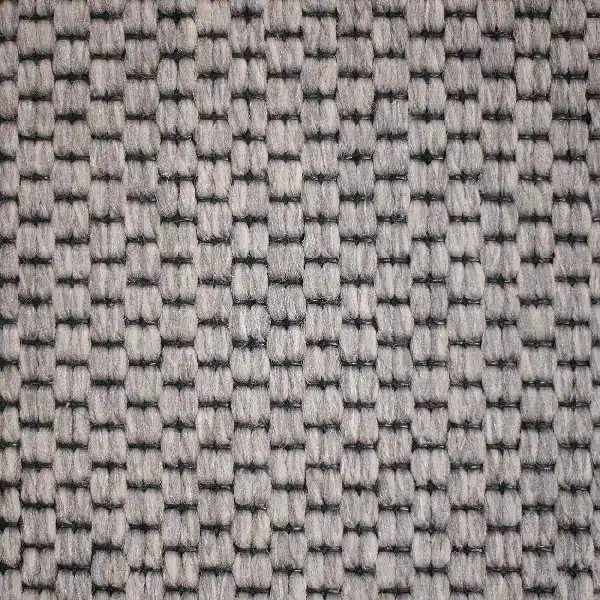 gray woven propylene carpet with a basketweave pattern (1)