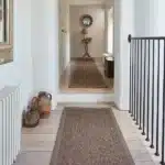 sisal carpet hallway runners with grey borders for luxury villa corridors and rustic home interiors in Dubai.