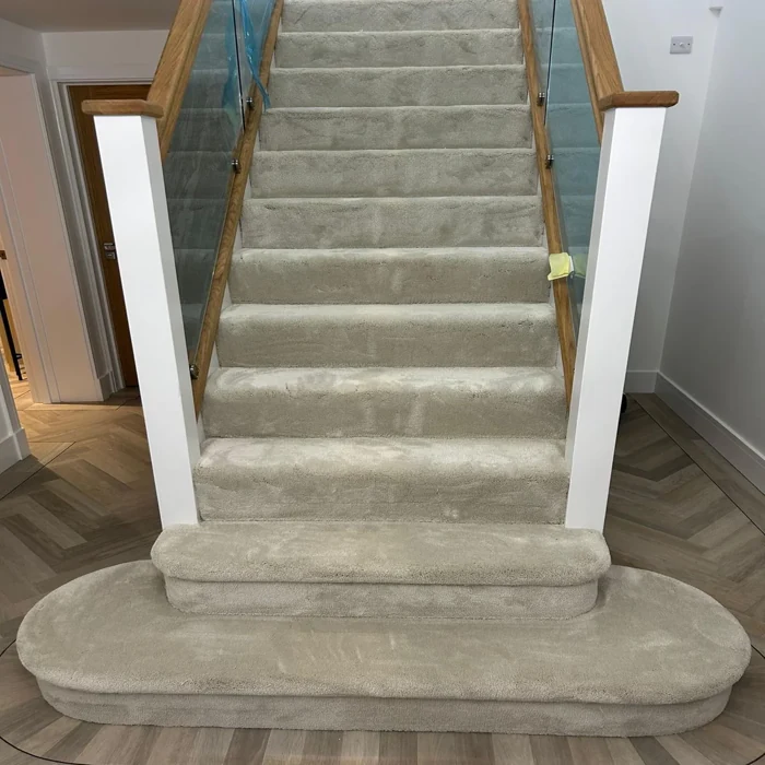 Wall to wall wool stair carpet